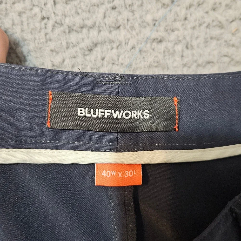 Bluffworks Chino Pants Mens 40x30 Blue Regular Fit Workwear Made in USA‎